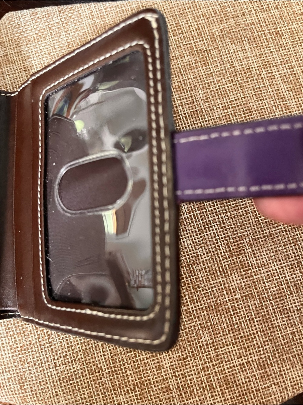 Lodis Petite Purple Leather Card Organizer Wallet Snap Closure Coin Pocket - Picture 6 of 7
